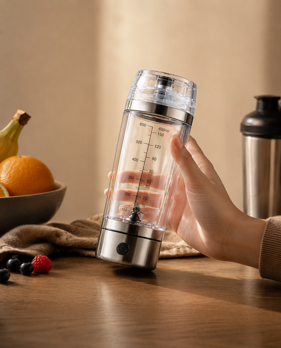 Electric Protein Shaker Bottle — USB Rechargeable