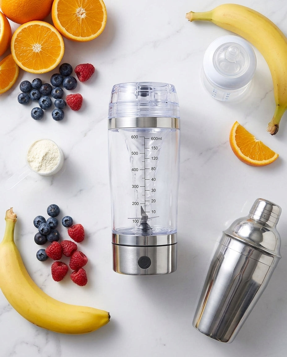 Electric Protein Shaker Bottle — USB Rechargeable